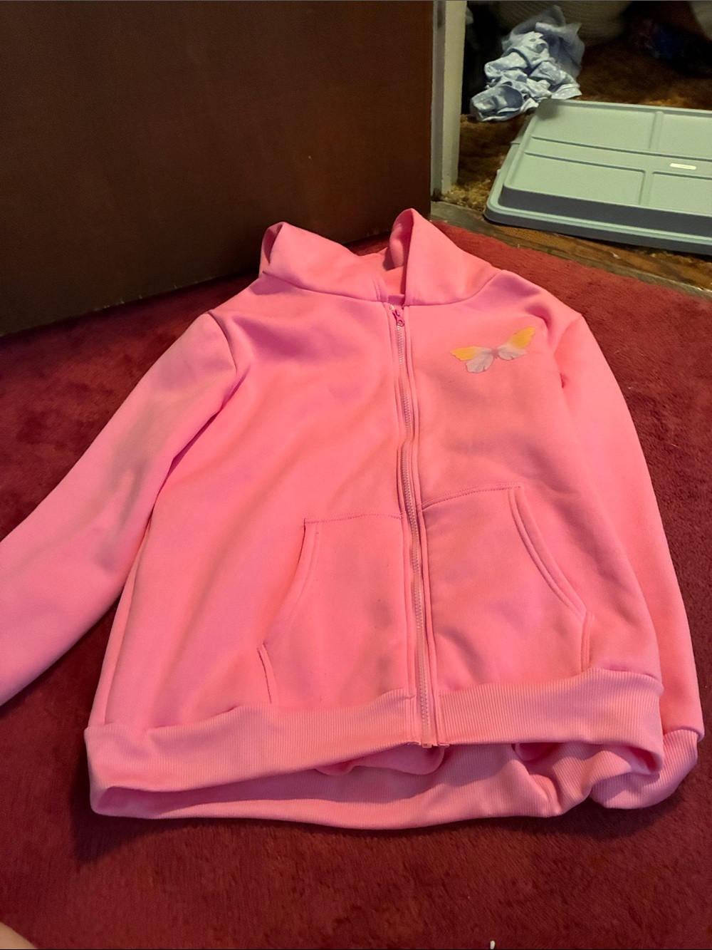 Comfort Zone Pink Butterfly Zip Hoodie